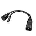 Pikkukuva 4 / 5: IEC320-C20 Uros - IEC320-C7 +1-15R Naaras Virtalähde Muunninkaapeli Musta