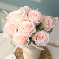 Miniatyrbillede 4 af 5: Kunstige blå roser blomster silke rose blomst buket kunstige blomster hjem have bryllup dekoration blå roser