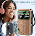 Miniatyrbild 2 av 5: Fickradio Portabel Mini Fullbandsradio AM/FM/SW Radio med Uppladdningsbart Batteri Stöd Hörlurar MiniRadio för Äldre,D