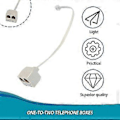 Miniatyrbillede 2 af 2: Rj11 6p4c Han Til 6p4c Hun 2 Vejs Telefonstik Splitter Telefon Telefonlinje Konnektor Adapter Konverter