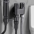 Miniatyrbilde 2 av 5: 1-i-2-ut dobbel kontrollventil mini multifunksjonskran mini dusjtrykk baderomsett for bidet og dusj-A