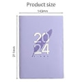 Miniatyrbild 2 av 5: 2024 Kalender A5 Dagbok A5 Daglig Planerare Anteckningsbok för Födelsedagspresent Kalendrar för 2024 Lila