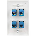 Miniatyrbilde 2 av 5: Ethernet Veggkontakt 4 Port Veggplate Hunn-hunn Kompatibel Med For Cat7/6/6e/5/5e Ethernet Enheter