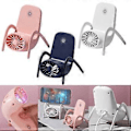 Miniatyrbillede 4 af 5: Bærbar USB-opladelig Mini Ventilator Håndholdte Ventilatorer med Base Sommer Udendørs