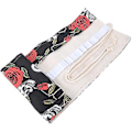 Miniatyrbilde 3 av 4: Pencil Roll Canvas 48 Hull Håndlaget Maleri Penn Oppbevaringspose Skrivesaker Kunstutstyr (Skull Rose Pattern)