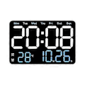 Miniatyrbilde 3 av 5: Elektronisk Veggklokke Temperatur Dato Display Bordklokke Veggmontert Digital LED Vekkerklokke for Hjem A