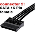 Miniatyrbillede 3 af 5: Molex IDE 4 Pin Han til 15 Pin Hun SATA Strøm Konverter Adapter Kabel Harddisk HDD SSD Strømforlængerkabel, 2 Pakke