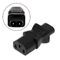 Miniatyrbild 2 av 5: IEC 320 C13 3-Pin Hona Till C8 2-Pin Hane Strömkontakt Konverter Adapter