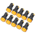 Miniatyrbillede 3 af 5: 10 STK AD16‑22DS Gul LED-indikator Høj Lysstyrke LED-signallampe til Signalindikation AC /DC12V