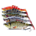 Miniatyrbilde 3 av 5: 3.9 tommer / 0.6 oz Fiske Lokkemidler for Bass Ørret 6-segment Hard Kropp Lokkemidler med Trippelkrok Livaktig Svømmebait Multi-leddet Fiskeagn 3D Øyne Artifi