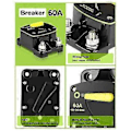 Miniatyrbillede 4 af 5: 60 Amp Sikring DC 12V-48V med Manuel Reset-kontakt til RV Bil Audio Båd Trolling Motor Stereo Audio