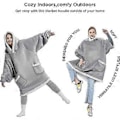 Miniatyrbilde 3 av 5: Brukbar pleddgenser - Sherpa fleece hettepledd for voksne, varm og koselig pleddgenser