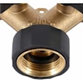 Miniatyrbilde 4 av 5: Dobbel vaskemaskin kran, 2-veis Y vannslange kran kobling splitter for 3/4\" forsynings slanger, Heavy Duty Messing Dobbel Utendørs Hage Fa