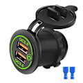 Miniatyrbilde 1 av 5: Qc 3.0 USB Billaderkontakt med berørings S Hurtigladeuttak for 12V-24V Sykkelbåt
