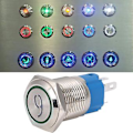 Miniatyrbillede 5 af 5: 2 stk. Trykknapkontakt 16 mm Fladt Hoved Selv-Nulstillende, Grønt LED-lys, 24VDC, Vandtæt, Holdbar, Nem Installation, Ideel til DIY-Projekter,