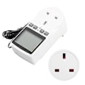 Miniatyrbilde 2 av 4: Digital Termostatkontakt Temperaturkontroll med Timer Bryter Sensor Probe Varme Kjølemodus AC
