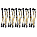 Pikkukuva 1 / 5: 10 kpl 6-nastainen kaksois-PCIe 8-nastainen (6+2) näytönohjainkortin PCI Express -virtasovitin GPU VGA Y-jakaja jatkojohto