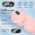 Miniatyrbild 2 av 4: Bärbar Halsfläkt, 2000mah LCD-Display Uppladdningsbar (rosa)