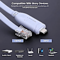 Miniatyrbilde 2 av 5: USB til Type C Konsollkonfigurasjonskabel Type C til RJ45 Seriell Ruter Feilsøkingskabel