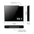Miniatyrbillede 4 af 5: I-wave 30 Pin Bluetooth 5.1 Audio Receiver Musik Mini Trådløs Adapter Til 30pin Analog Højttaler