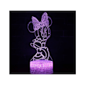 Miniatyrbilde 1 av 4: Nattlys Minnie Mouse Illusjonslampe 3D LED Nattlys med berøringskontroll Julebursdagsgave til barn [Energiklasse A+++]-