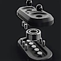 Miniatyrbild 3 av 5: Uggla Fidget Rotate Slider EDC Vuxen Metall Ångest Stress Relief Leksaker, Svart