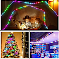 Miniatyrbild 4 av 5: Ljusslinga 100 LED 10 meter silvertråd 4 färger, USB-kontakt med fjärrkontroll stjärnljus för jul- och bröllopsfestdekoration