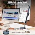 Miniatyrbillede 3 af 5: Bærbar Skærm Tablet Holder Stående Justerbar Skærmstander Højde Tablet Beslag Skrivebordsklemme Stander Monteringsbeslag Sort