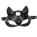 Miniatyrbillede 1 af 5: Dame Kat Design Kunstlæder Halv Ansigt Maske Halloween Fest Rekvisitter