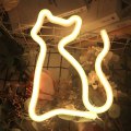Miniatyrbillede 2 af 5: Kat LED-skilte Neonlys til vægdekoration, USB- eller batteridrevet neonskilt, LED-skilte til soveværelse, vægdekoration, bordlamper, dekorative til