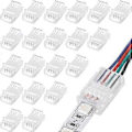 Miniatyrbillede 1 af 5: LED Lys Strip Stik 20 Vandtætte LED Adapter Stik Loddefri LED Lys Strip Stik 4 Pin 10mm