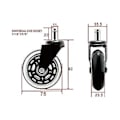 Miniatyrbilde 2 av 5: Kontorstolhjul 5 stk, 11x22mm svingbare hjul for stoler, 360 stille rulling, slitesterk, ripebeskyttelse
