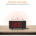 Miniatyrbillede 3 af 5: Projektionsur, 180° loftprojektionsvækkeur, USB FM digitalur med dobbelte alarmer, snooze, sleep timer, 12/24h, stort LED-display med dæmper (rød)