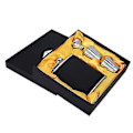 Miniatyrbild 1 av 5: Rostfri Fickplunta Svart Läder Tratt med Två Vinglas Set för Födelsedagspresent (6oz)