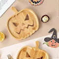Miniatyrbilde 4 av 4: Unik Halloween Gresskarform Oppbevaringsfat Polert Minimalistisk Utsøkt Kake Brødbrett Hjemmeinnredning