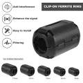 Miniatyrbillede 5 af 5: 20 stk. Clip-on Ferrit Ring Core Rfi Emi Støjundertrykker Kabelklemme Til 3mm/ 5mm/ 7mm/ 9mm/ 13m