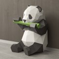 Pikkukuva 4 / 5: Origami Panda syö bambua Papercraft DIY 3D-malli Geometrinen taitettu paperi kodin DIY-koristeluun (Iridescent Paper)-Fei Yu