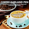 Miniatyrbilde 4 av 5: 500ml Rustfritt Stål Dobbel Mesh Melkeskummer, Melkeskummerkanne Med Kunstpenn, for Å Lage Kaffe Capp