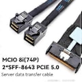 Miniatyrbilde 2 av 5: 0,8 m Serveradapterkabel Slimesas MCIO 8I til 2xSFF-8643 MINISAS Server Data Multifunksjonell Praktisk Adapterkabel