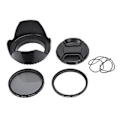 Miniatyrbillede 1 af 5: Cpl Uv Filter Kit 58mm Til Canon Eos 700d 100d 600d 1200d Objektivdæksel Modlysblænde