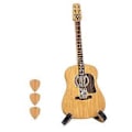 Miniatyrbild 1 av 5: Akustisk gitarrplektrumbox i trä med ställ, portabel handgjord förvaringsbehållare för gitarrplektrum, gitarrtillbehör