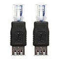 Miniatyrbild 1 av 5: 2st USB Typ A Hona Till Ethernet Internet RJ45 Hane Kontakt Konverter Adapter