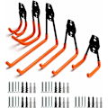 Miniatyrbillede 1 af 5: Garagekrog 5 stk cykelholder vægmonteret, garageopbevaring værktøjsholder til tunge genstande i flere størrelser, orange