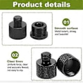Miniatyrbillede 5 af 5: 8 stk. Mikrofon Gevind Adapter Sæt 5/8 Hun til 3/8 Han og 3/8 Hun til 5/8 Han Skrue Adapter Gevind til Mikrofon Stativ Beslag