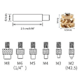 Miniatyrbilde 3 av 5: Gjengeinnsatsmutter Loddebolter for 3D-printer Loddebolt Innsatsmutter