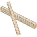 Miniatyrbillede 1 af 5: 12 stk. Studenter Trælinealer Kontor Målelineal 2 Skalaer (12\" og 30 cm) (4-d-1)