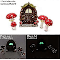 Miniatyrbillede 2 af 5: Miniature Døre Og Vindue Dørsæt Nissehus Dekoration Resin Eventyrhave Møbelsæt Selvlysende Mikrolandskab Resin Ornament St-4