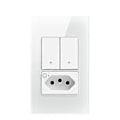 Miniatyrbilde 3 av 5: Tuya WiFi Smart Bryter Brasil Stikkontakt Kreves 2 Gang Lysbryter Fungerer Stemmekontroll Smart Bryter Brasil Plugg