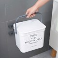 Miniatyrbillede 3 af 5: Affaldsspand Skab Skraldespand Dør Hængende Opbevaring Plastik Bærbar Køkken Vægmonteret Affaldsbeholder Skraldespand Skraldespand Opsamling -Sort