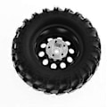 Pikkukuva 4 / 4: 4 kpl 93 mm metallisia 1,9 tuuman Beadlock-vanteen kumirengassarjaa 1/10 RC-tela-autoon, 10 reikää 12 mm adapteri, musta